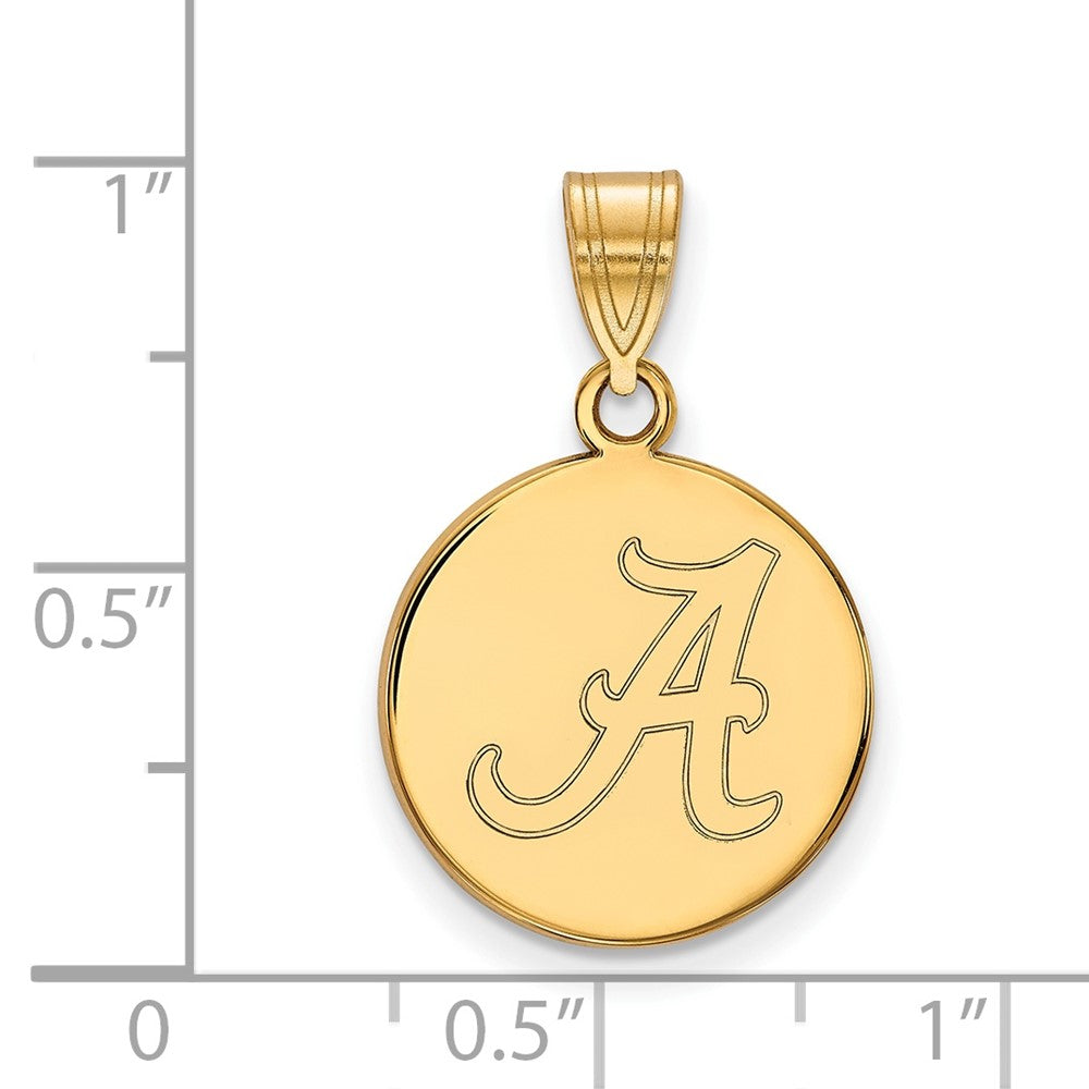 Vergoldet Sterlingsilber Logoart University Of Alabama Buchstabe A Mittel Plättchen Anhänger