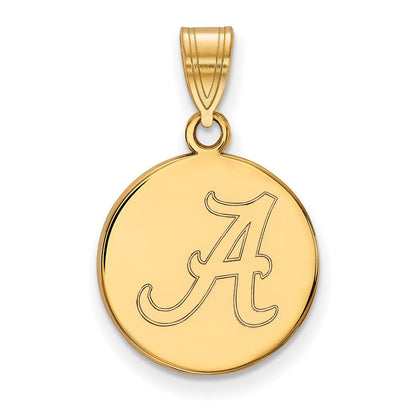 Vergoldet Sterlingsilber Logoart University Of Alabama Buchstabe A Mittel Plättchen Anhänger