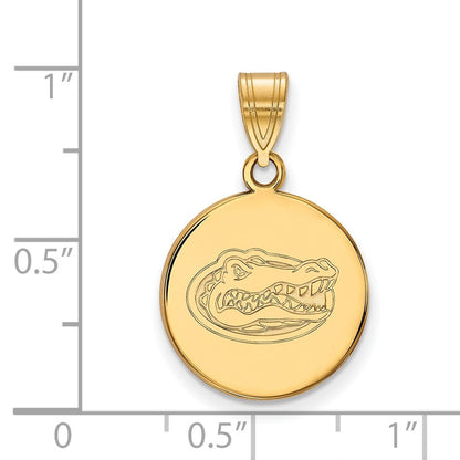 Vergoldet Sterlingsilber Logoart University Of Florida Gator Mittel Plättchen Anhänger