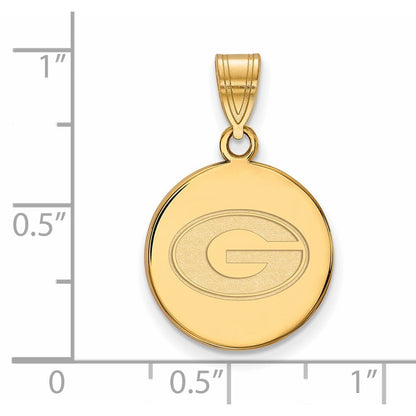 Vergoldet Sterlingsilber Logoart University Of Georgia Buchstabe G Mittel Plättchen Anhänger