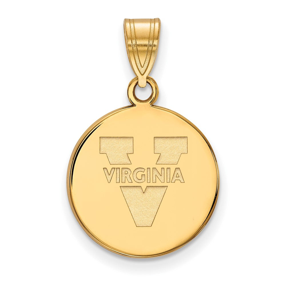 14K Gelbgold Logoart University Of Virginia Mittel Plättchen Anhänger