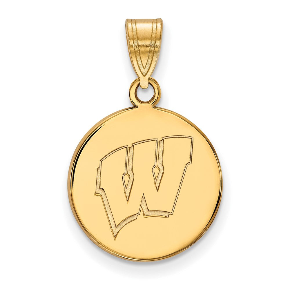 Vergoldet Sterlingsilber Logoart University Of Wisconsin Buchstabe W Mittel Plättchen Anhänger