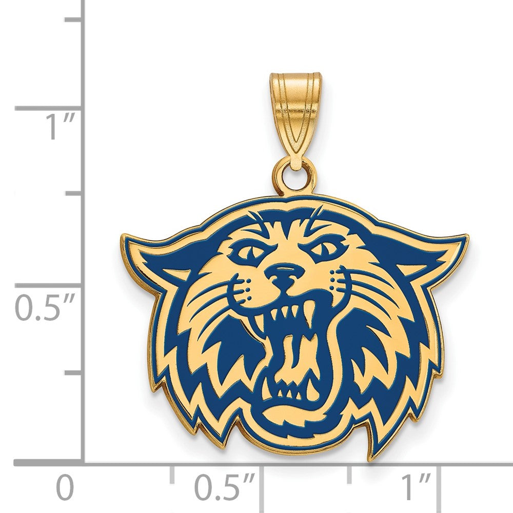 Vergoldet Sterlingsilber Logoart Villanova University Wildkatze Groß Emailliert Anhänger