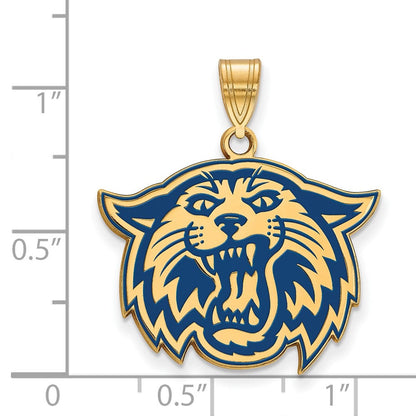 Vergoldet Sterlingsilber Logoart Villanova University Wildkatze Groß Emailliert Anhänger