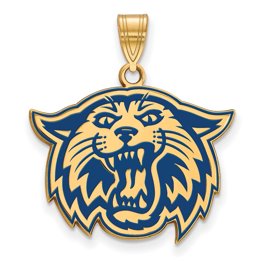 Vergoldet Sterlingsilber Logoart Villanova University Wildkatze Groß Emailliert Anhänger