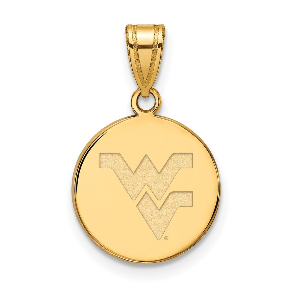 Vergoldet Sterlingsilber Logoart West Virginia University W V Mittel Plättchen Anhänger