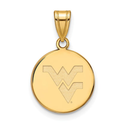 Vergoldet Sterlingsilber Logoart West Virginia University W V Mittel Plättchen Anhänger