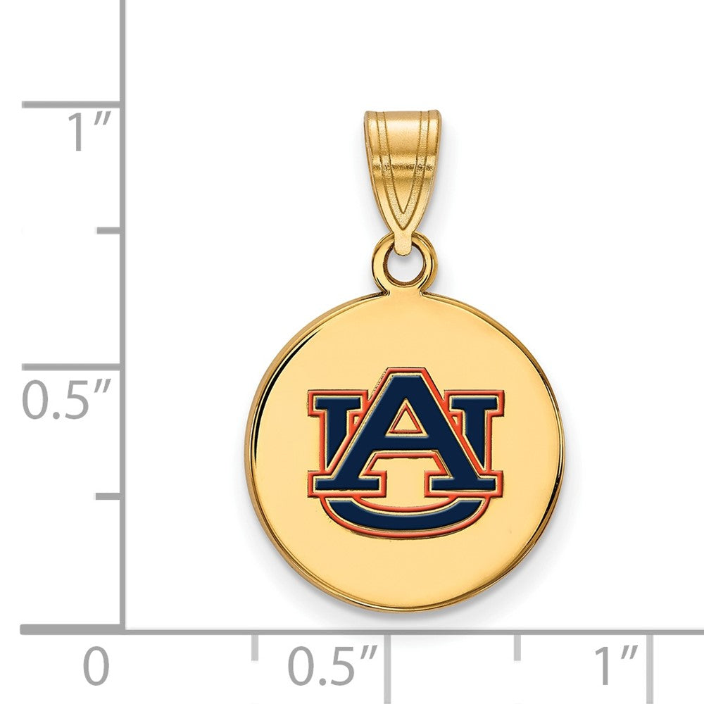 Vergoldet Sterlingsilber Logoart Auburn University Mittel Emailliert Plättchen Anhänger