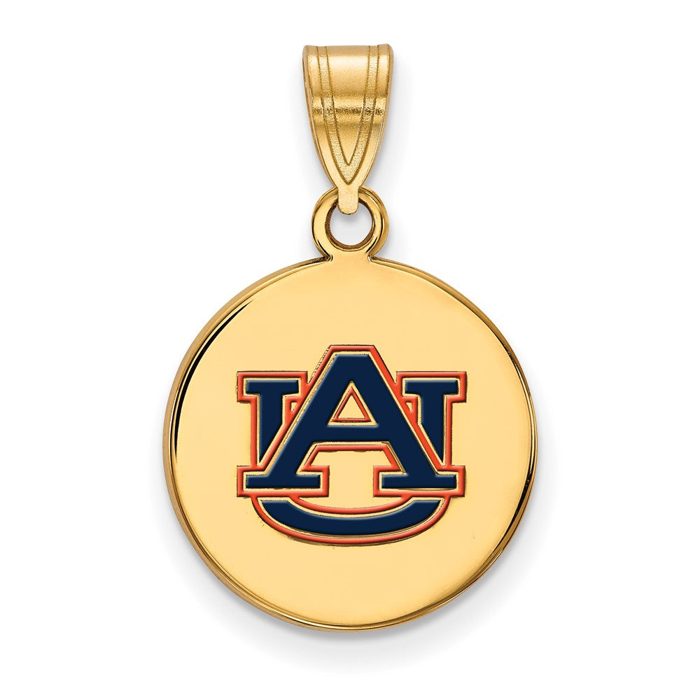 Vergoldet Sterlingsilber Logoart Auburn University Mittel Emailliert Plättchen Anhänger