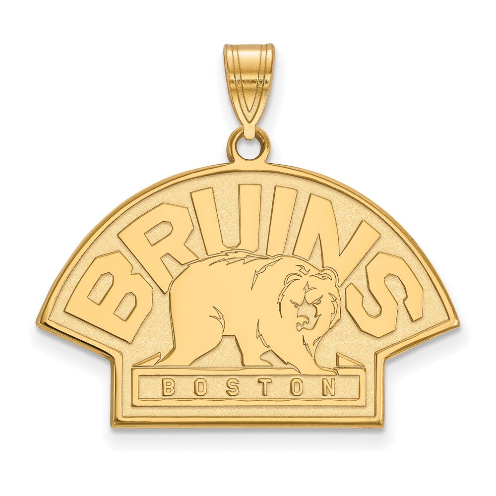 Vergoldet Sterlingsilber Nhl Logoart Boston Bruins Groß Anhänger