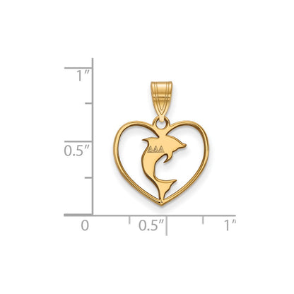 Vergoldet Sterlingsilber Logoart Delta Sorority Symbol Herz Anhänger