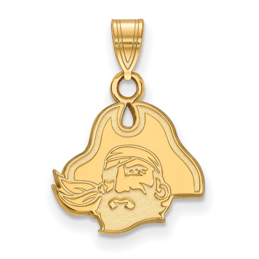 14K Gelbgold Logoart Ost Carolina University Pirat Klein Anhänger
