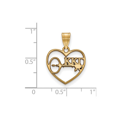Vergoldet Sterlingsilber Logoart Kappa Gamma Sorority Symbol Herz Anhänger