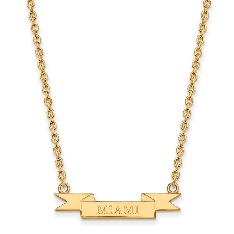 Vergoldet Sterlingsilber Logoart Miami University Ohio Klein Banner Anhänger 18 Zoll Halskette