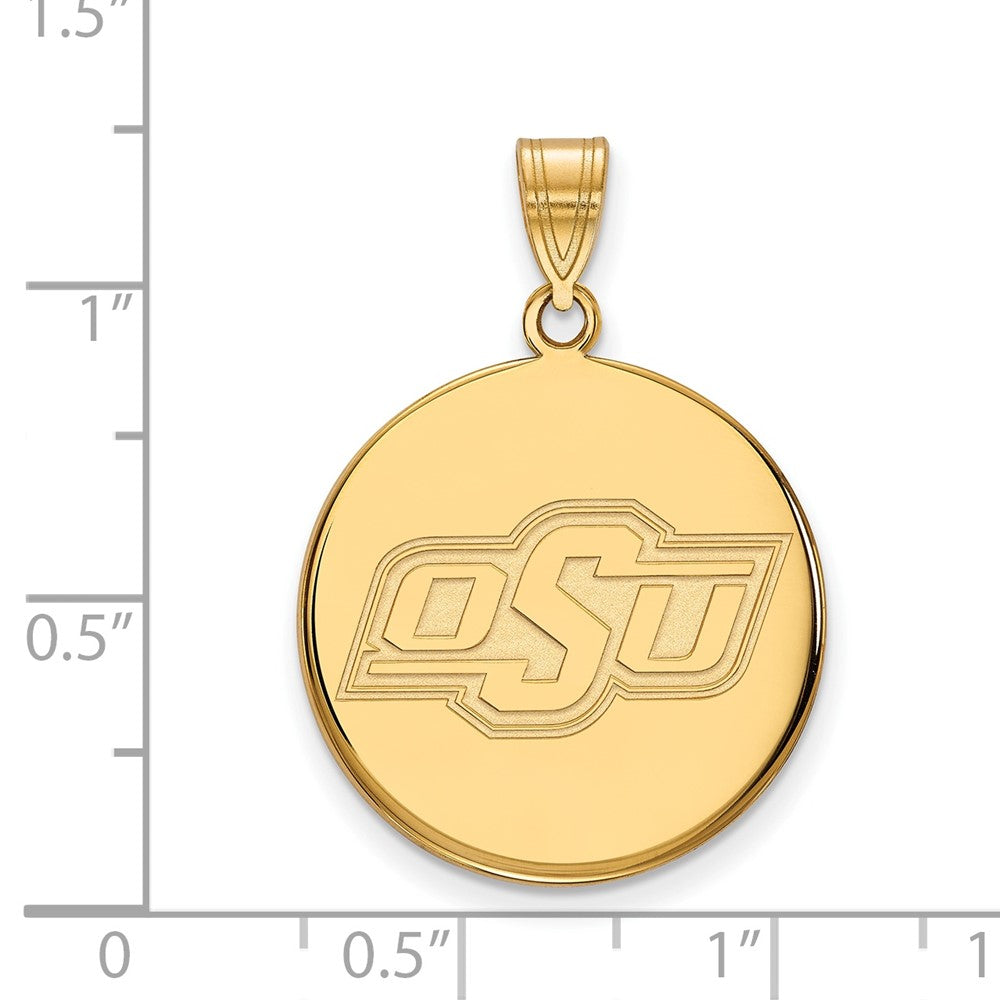 Vergoldet Sterlingsilber Logoart Oklahoma State University O S U Groß Plättchen Anhänger