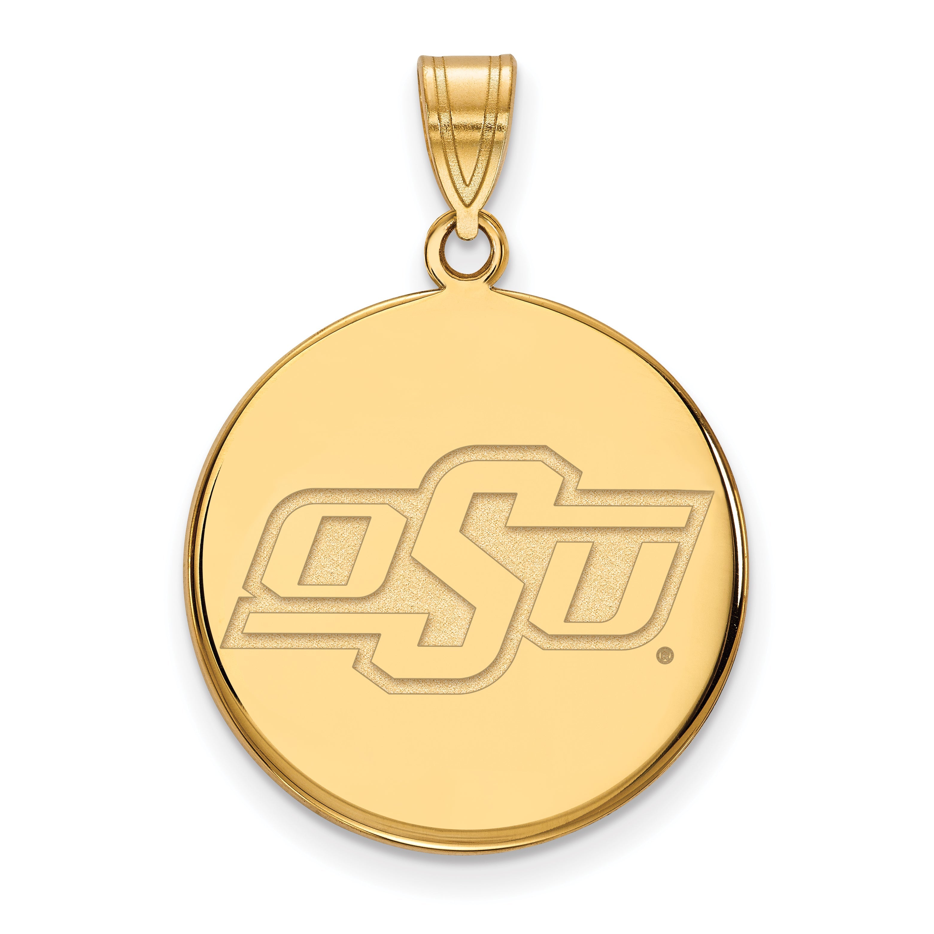 14K Gelbgold Logoart Oklahoma State University O S U Groß Plättchen Anhänger