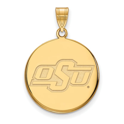14K Gelbgold Logoart Oklahoma State University O S U Groß Plättchen Anhänger