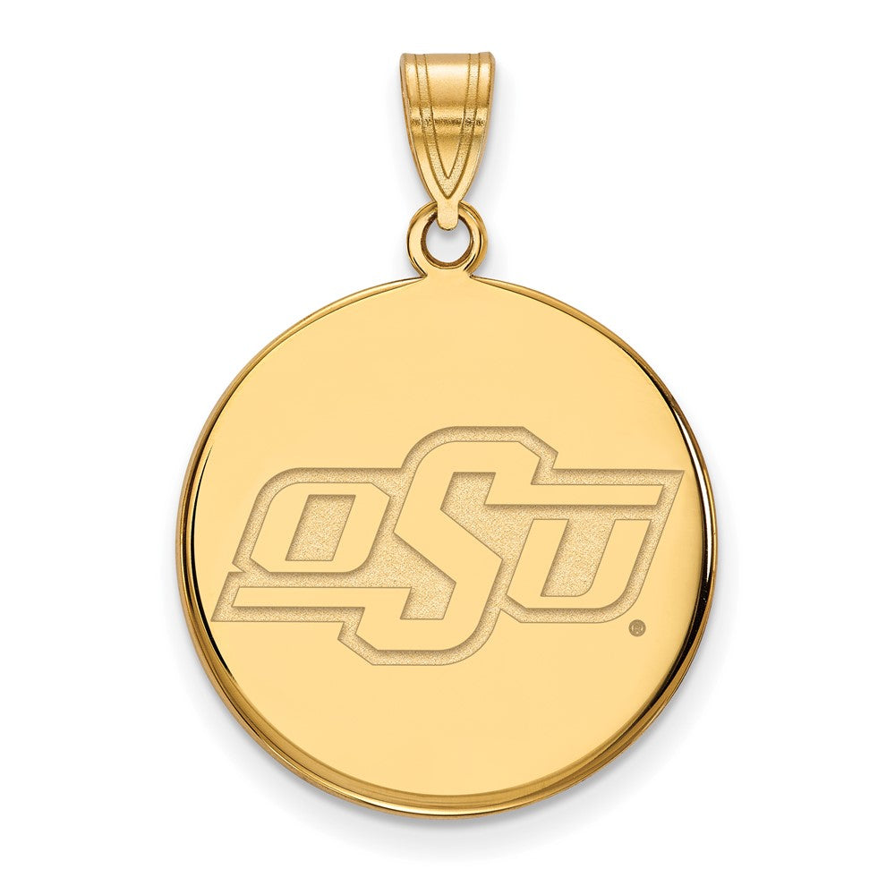Vergoldet Sterlingsilber Logoart Oklahoma State University O S U Groß Plättchen Anhänger