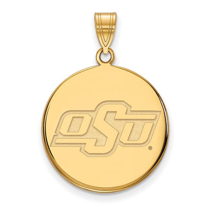 Vergoldet Sterlingsilber Logoart Oklahoma State University O S U Groß Plättchen Anhänger