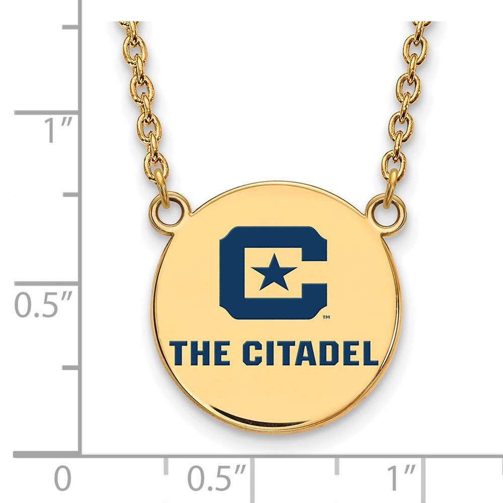 Vergoldet Sterlingsilber Gp Logoart The Citadel Groß Emaille Anhänger Halskette
