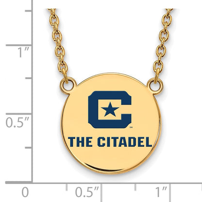 Vergoldet Sterlingsilber Gp Logoart The Citadel Groß Emaille Anhänger Halskette