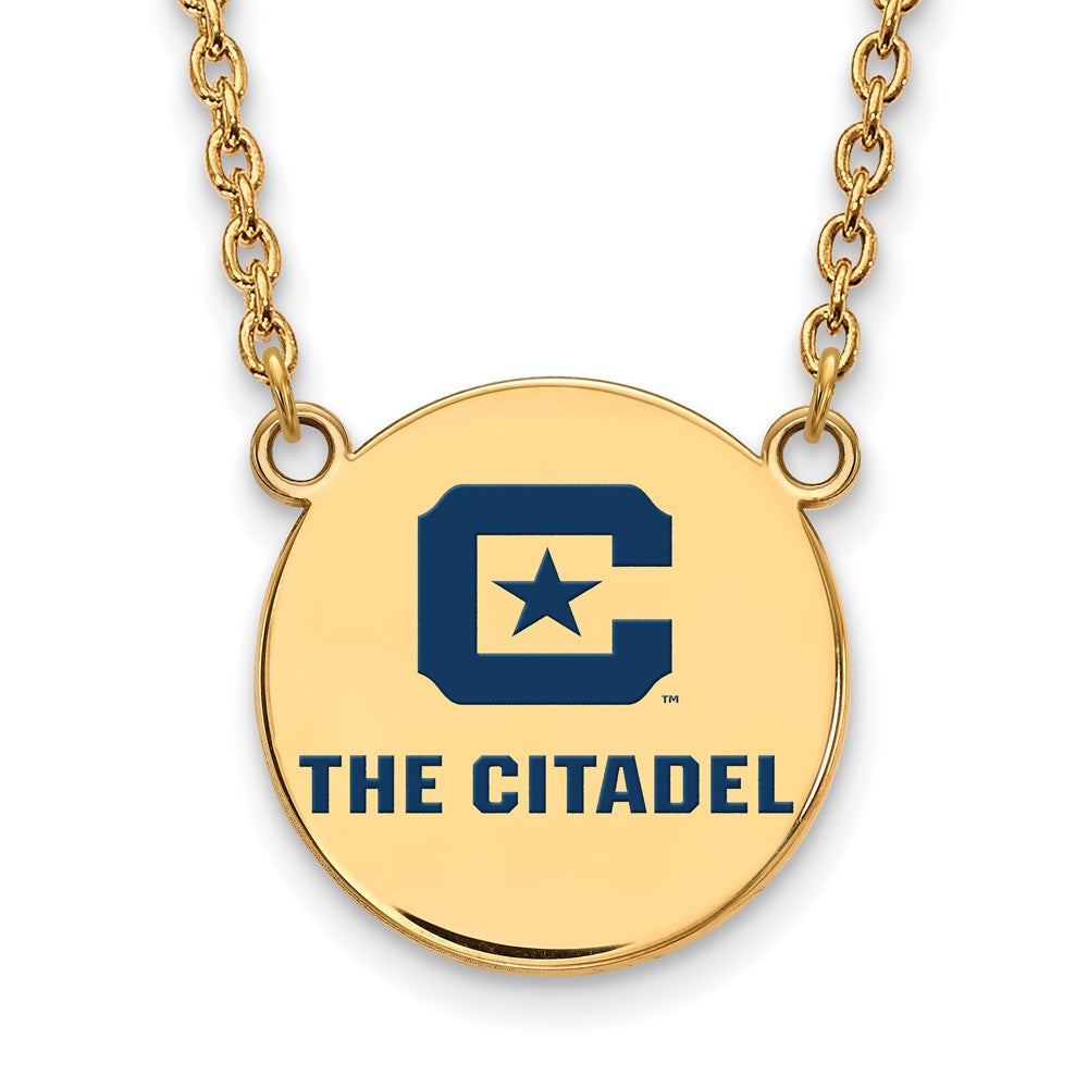 Vergoldet Sterlingsilber Gp Logoart The Citadel Groß Emaille Anhänger Halskette