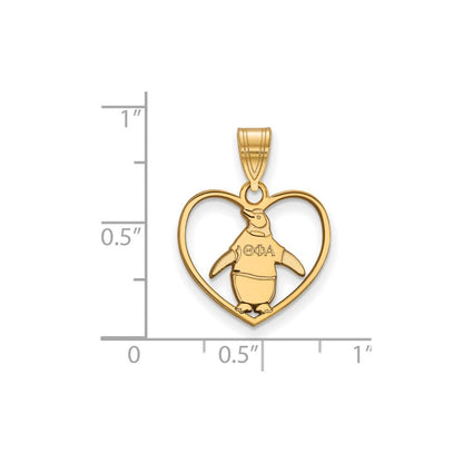Vergoldet Sterlingsilber Logoart Theta Phi Alpha Sorority Symbol Herz Anhänger