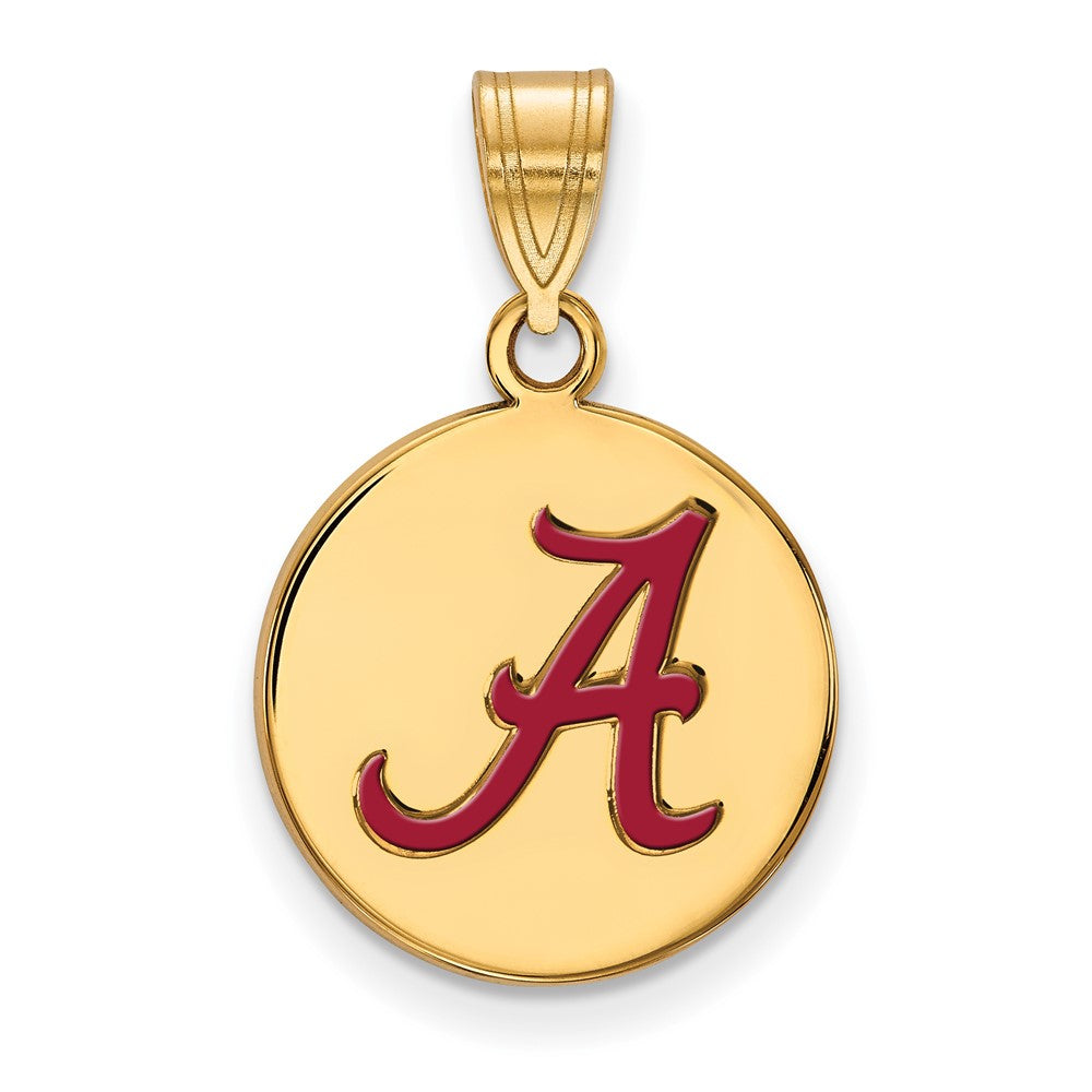 Vergoldet Sterlingsilber Logoart University Of Alabama Buchstabe A Mittel Emailliert Plättchen Anhänger