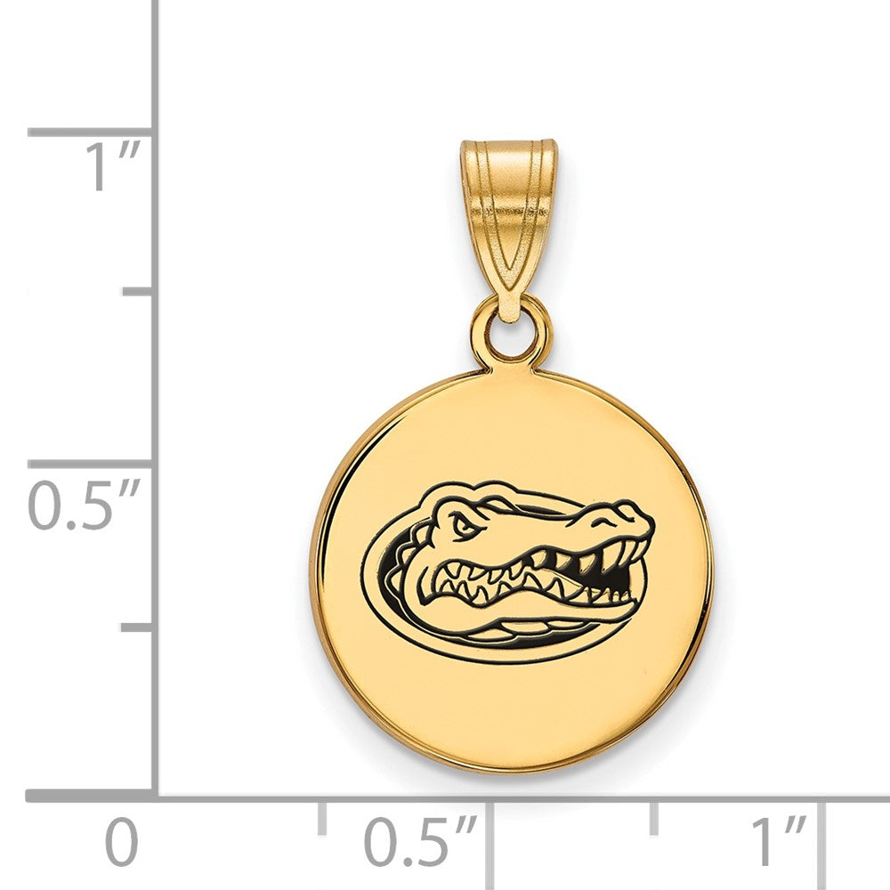 Vergoldet Sterlingsilber Logoart University Of Florida Gator Mittel Emailliert Plättchen Anhänger