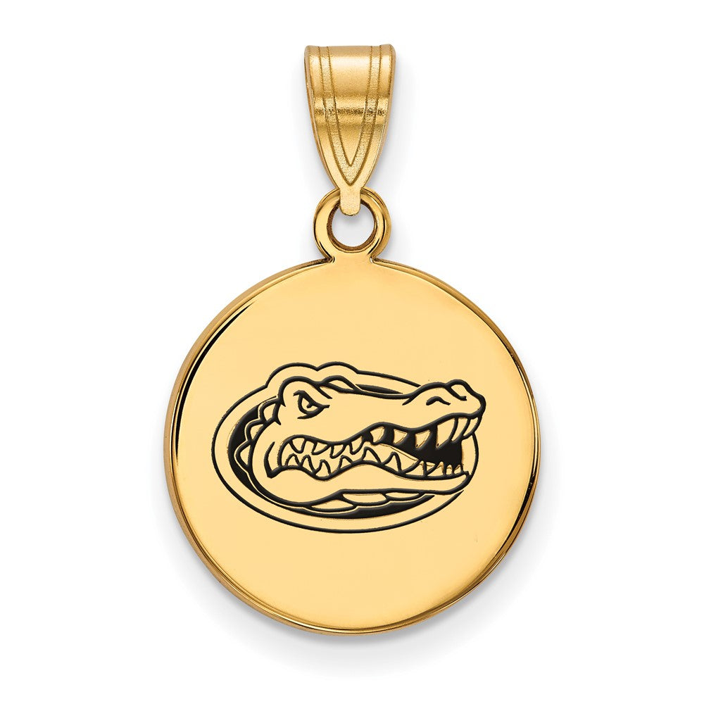 Vergoldet Sterlingsilber Logoart University Of Florida Gator Mittel Emailliert Plättchen Anhänger
