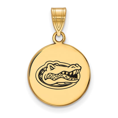 Vergoldet Sterlingsilber Logoart University Of Florida Gator Mittel Emailliert Plättchen Anhänger