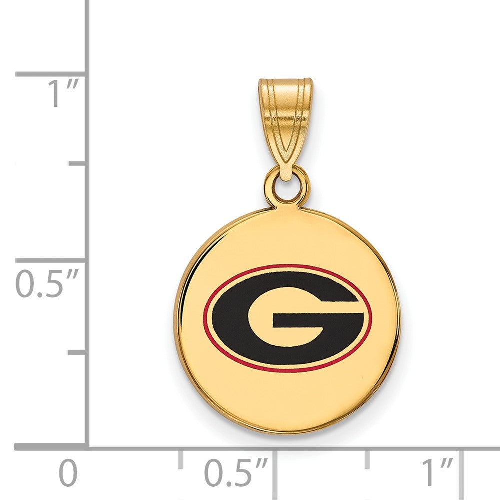 Vergoldet Sterlingsilber Logoart University Of Georgia Buchstabe G Mittel Emailliert Plättchen Anhänger
