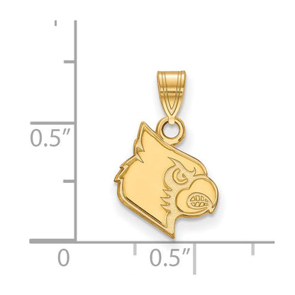 10K Gelbgold Logoart University Of Louisville Cardinal Klein Anhänger
