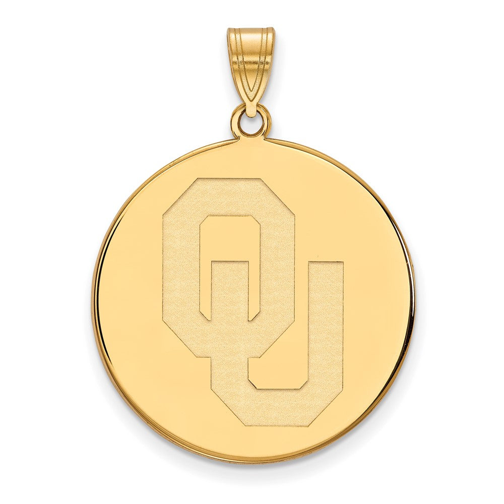 Vergoldet Sterlingsilber Logoart University Of Oklahoma O U Extra Groß Plättchen Anhänger