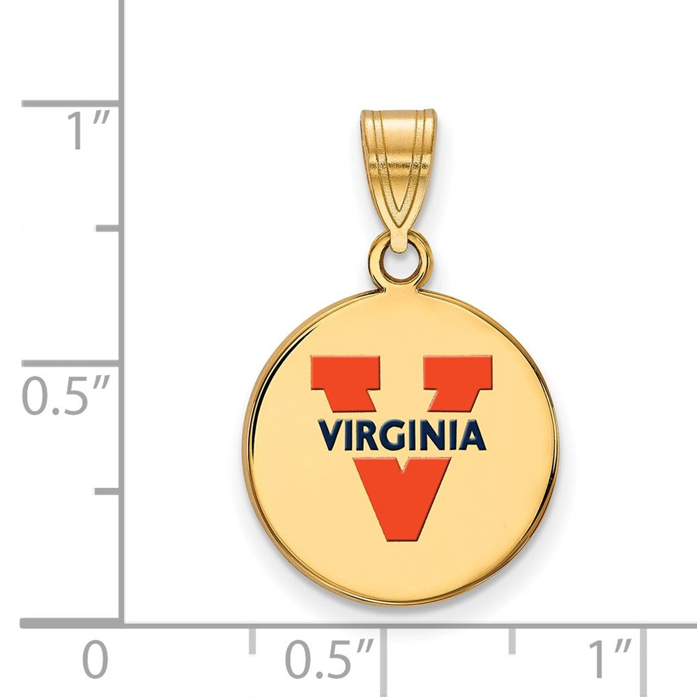 Vergoldet Sterlingsilber Logoart University Of Virginia Mittel Emailliert Plättchen Anhänger