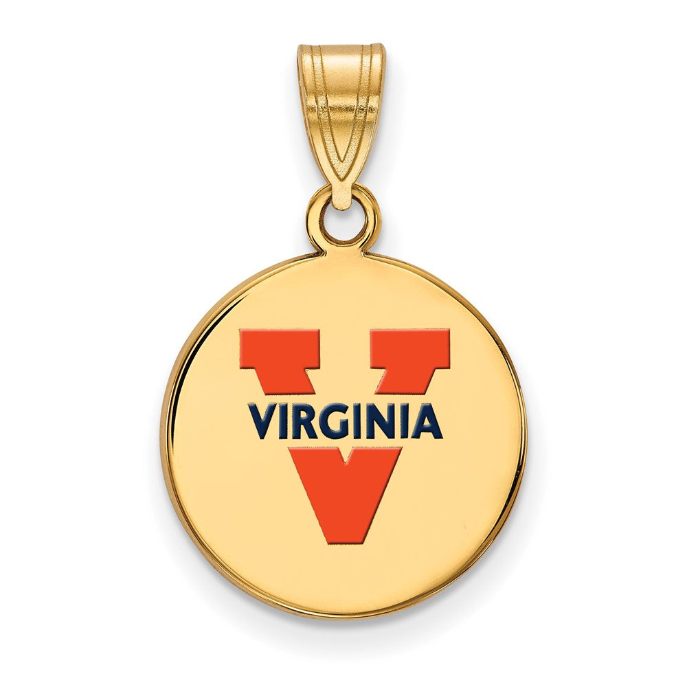 Vergoldet Sterlingsilber Logoart University Of Virginia Mittel Emailliert Plättchen Anhänger