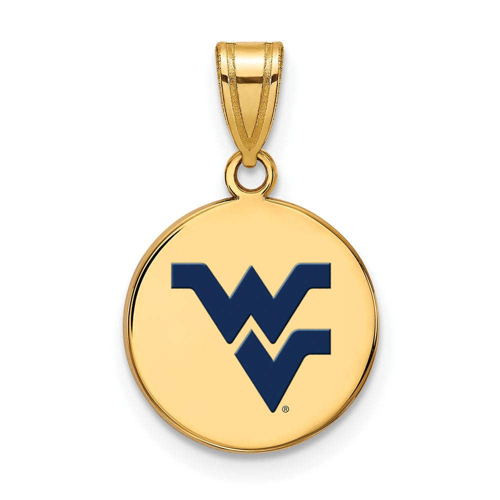 Vergoldet Sterlingsilber Logoart West Virginia University W V Mittel Emailliert Plättchen Anhänger