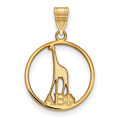 Vergoldet Sterlingsilber Logoart Alpha Epsilon Phi Sorority Symbol Klein Kreis Anhänger