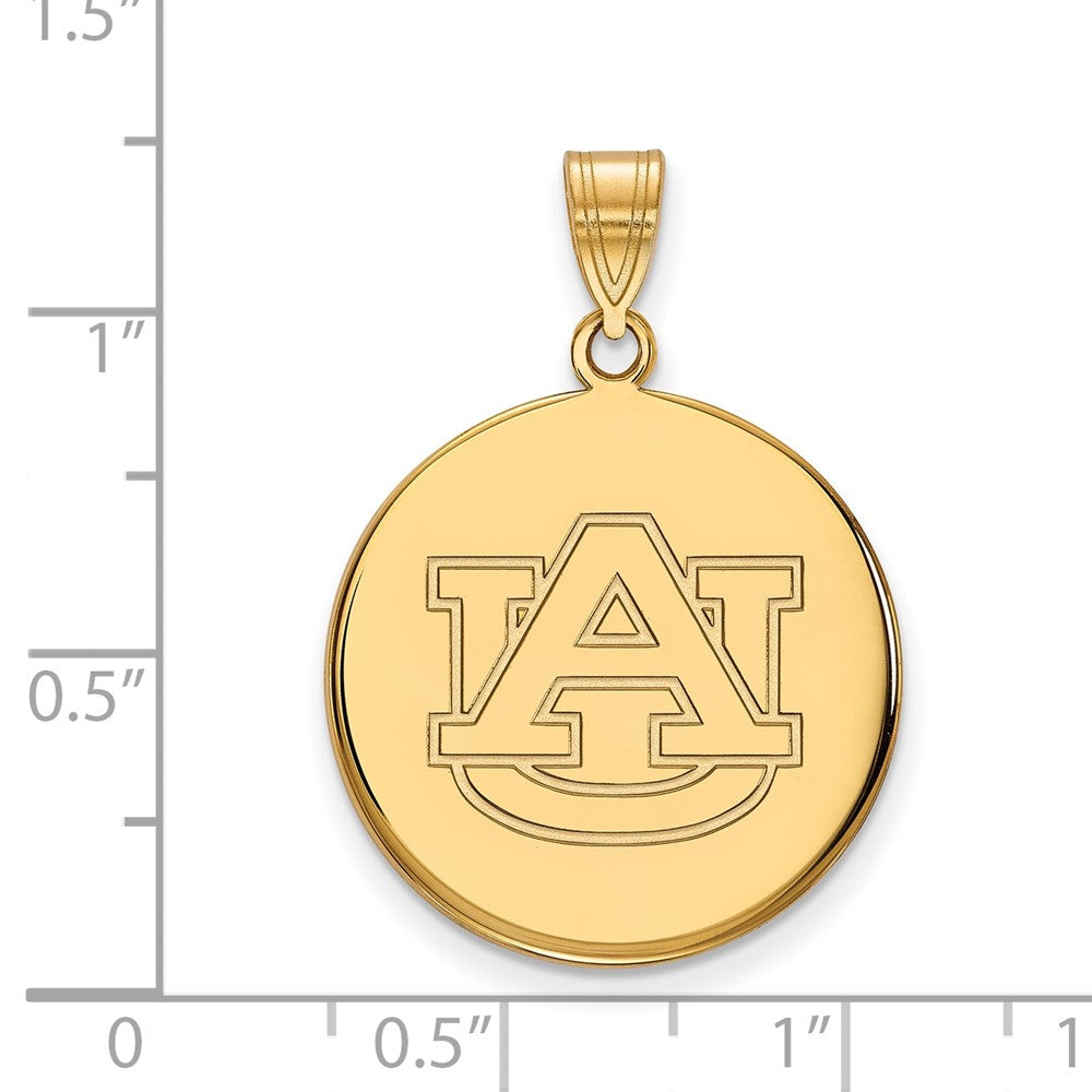 Vergoldet Sterlingsilber Logoart Auburn University Groß Plättchen Anhänger