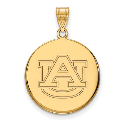 Vergoldet Sterlingsilber Logoart Auburn University Groß Plättchen Anhänger