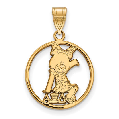 Vergoldet Sterlingsilber Logoart Alpha Xi Delta Sorority Symbol Mittel Kreis Anhänger