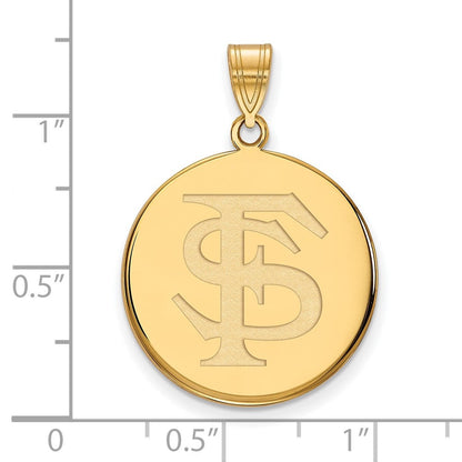 Vergoldet Sterlingsilber Logoart Florida State University F S Groß Plättchen Anhänger