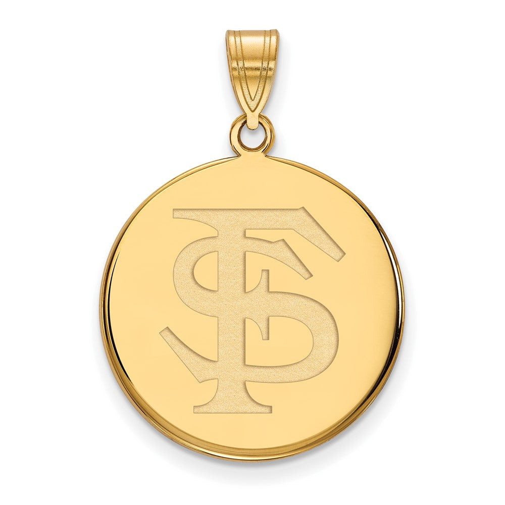 Vergoldet Sterlingsilber Logoart Florida State University F S Groß Plättchen Anhänger
