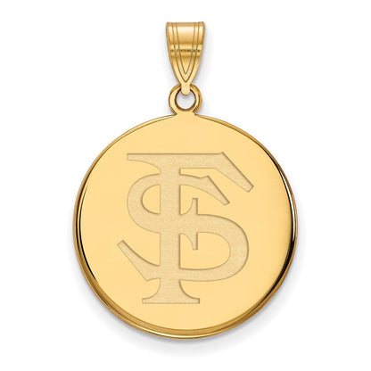Vergoldet Sterlingsilber Logoart Florida State University F S Groß Plättchen Anhänger