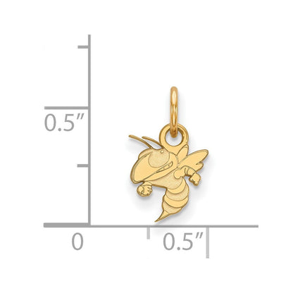 10K Gelbgold Logoart Georgia Institut Of Technologie Jacke Extra Klein Anhänger