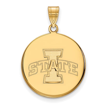 10K Gelbgold Logoart Iowa State University Groß Plättchen Anhänger