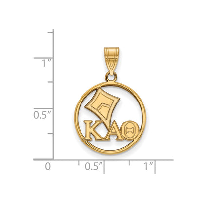 Vergoldet Sterlingsilber Logoart Kappa Alpha Theta Sorority Symbol Mittel Kreis Anhänger