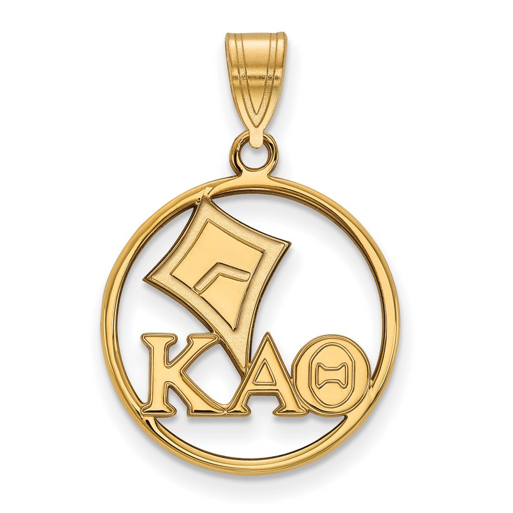 Vergoldet Sterlingsilber Logoart Kappa Alpha Theta Sorority Symbol Mittel Kreis Anhänger