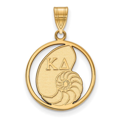 Vergoldet Sterlingsilber Logoart Kappa Delta Sorority Symbol Mittel Kreis Anhänger