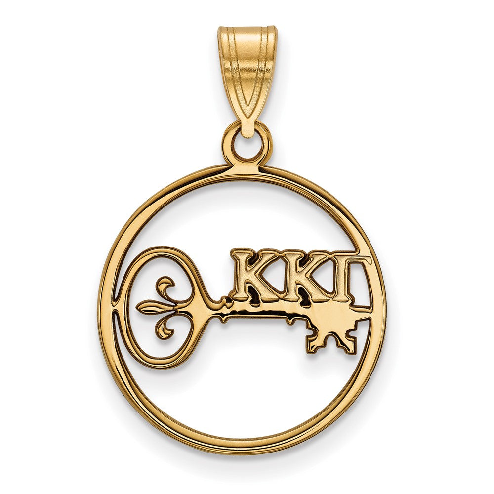 Vergoldet Sterlingsilber Logoart Kappa Gamma Sorority Symbol Mittel Kreis Anhänger